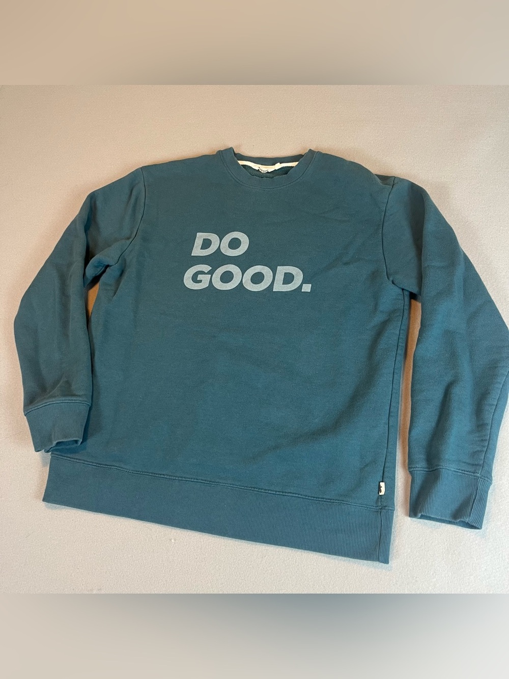 Cotopaxi Do Good Crewneck Sweatshirt Medium Teal Blue Organic Cotton Pullover